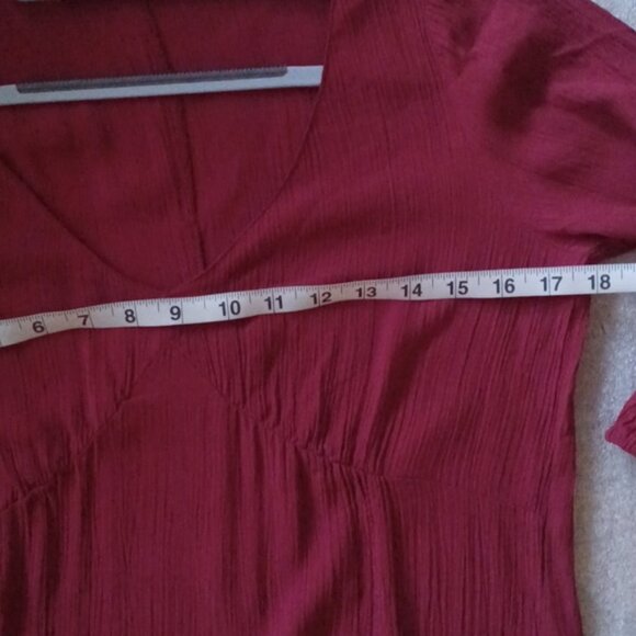 Zara V-Neck Red Mini Dress Women's Medium M - Picture 6 of 7